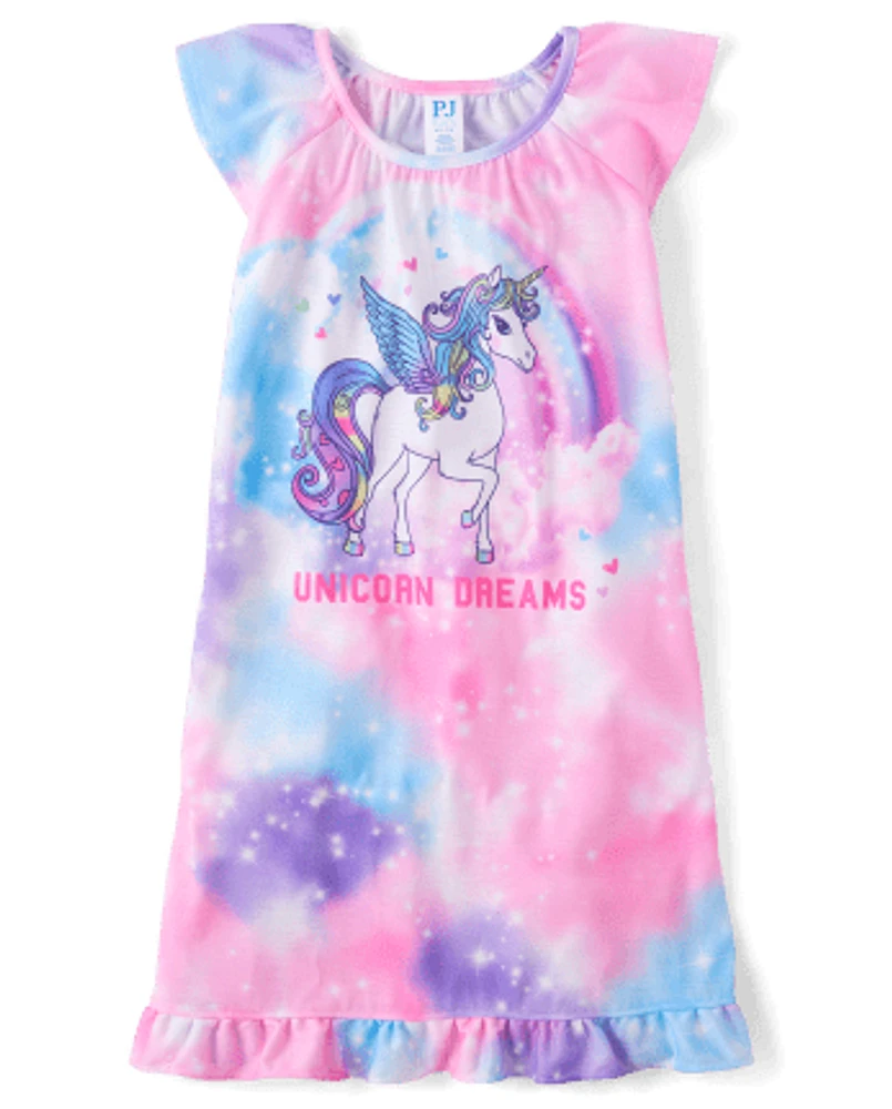 Girls sales unicorn nightgown