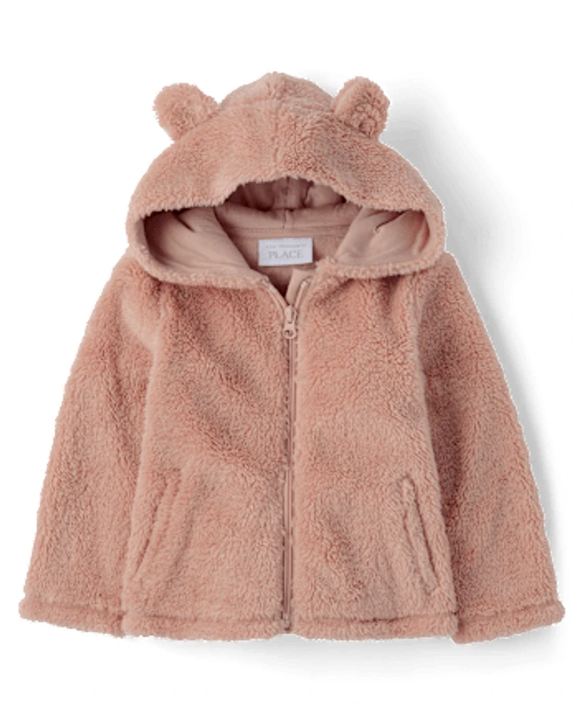 Children's place sherpa hoodie best sale