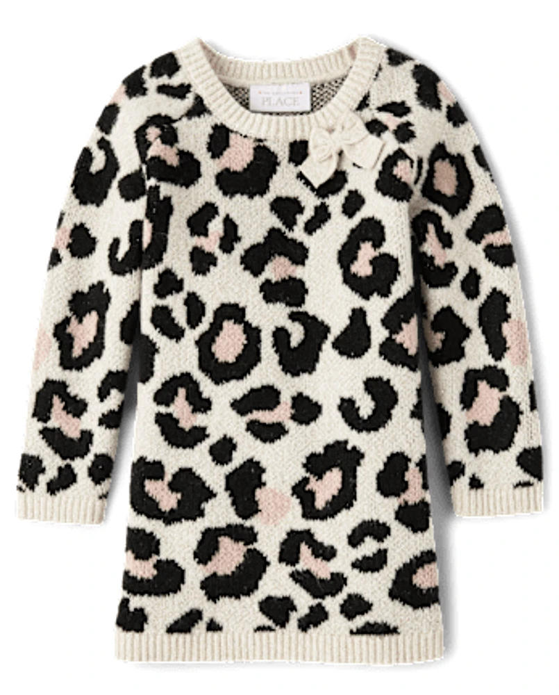 Girls leopard sweater new arrivals