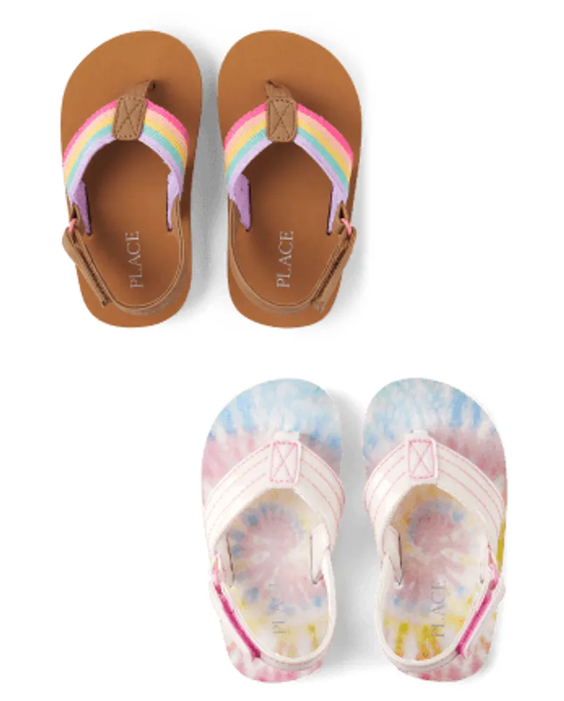 Children's rainbow cheap flip flops