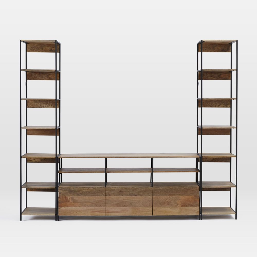 West Elm Industrial Modular Large Media Set w/ Bookshelves (101
