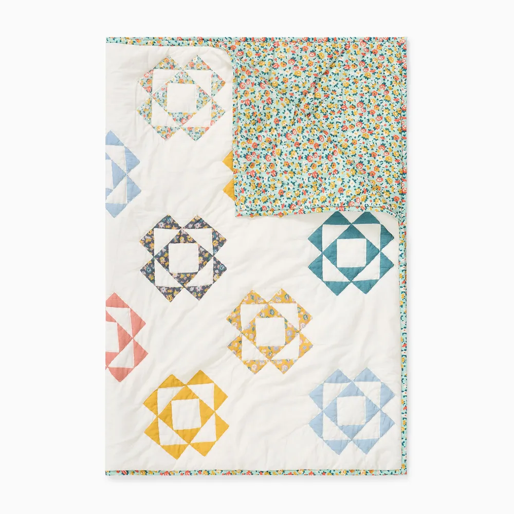 West Elm Misha & Puff Patchwork Triangle Toddler Quilt | West Elm 