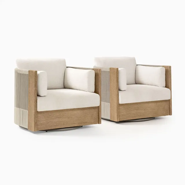 West elm outdoor online swivel chair