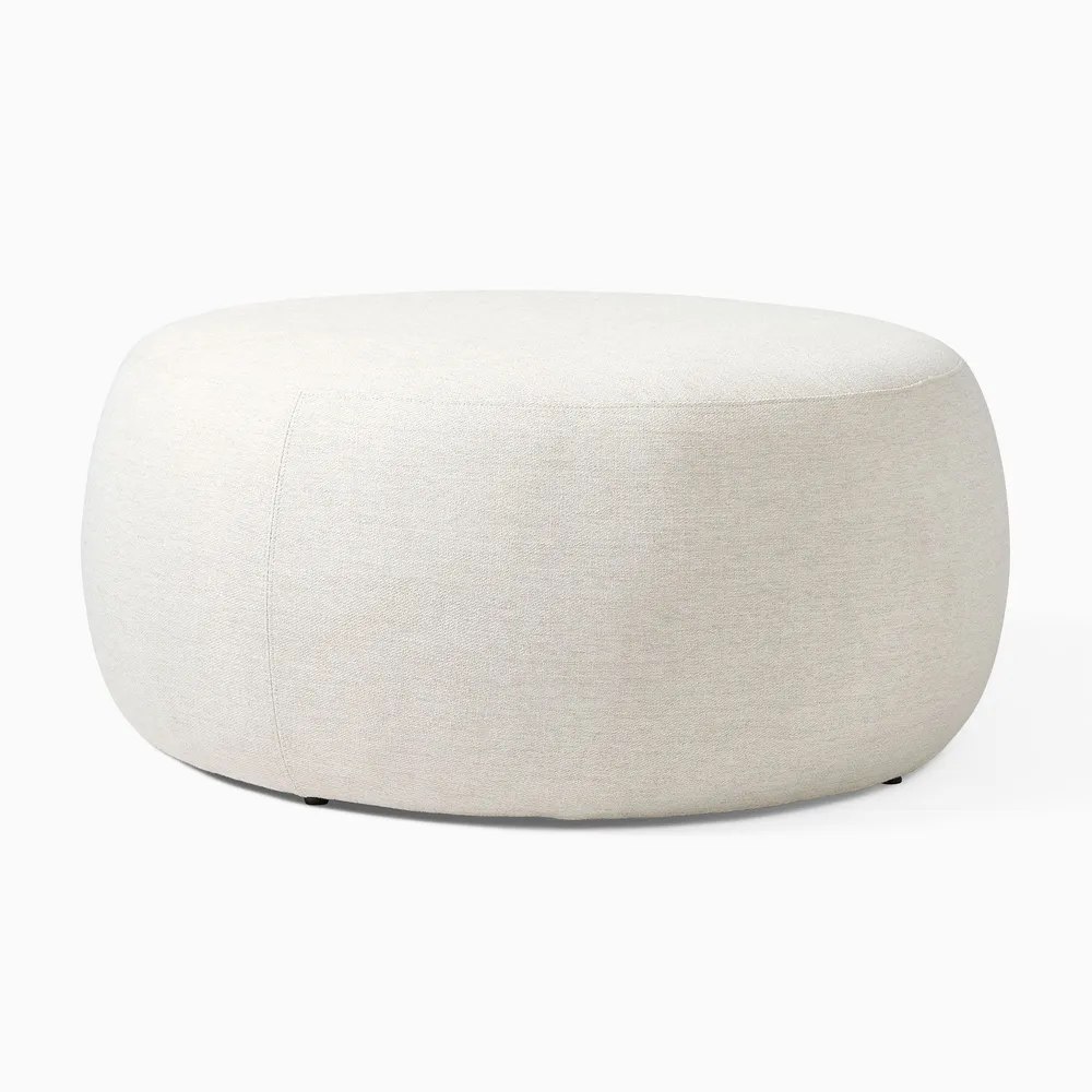 West Elm Cobble Round Ottoman Large West Elm Pike and Rose