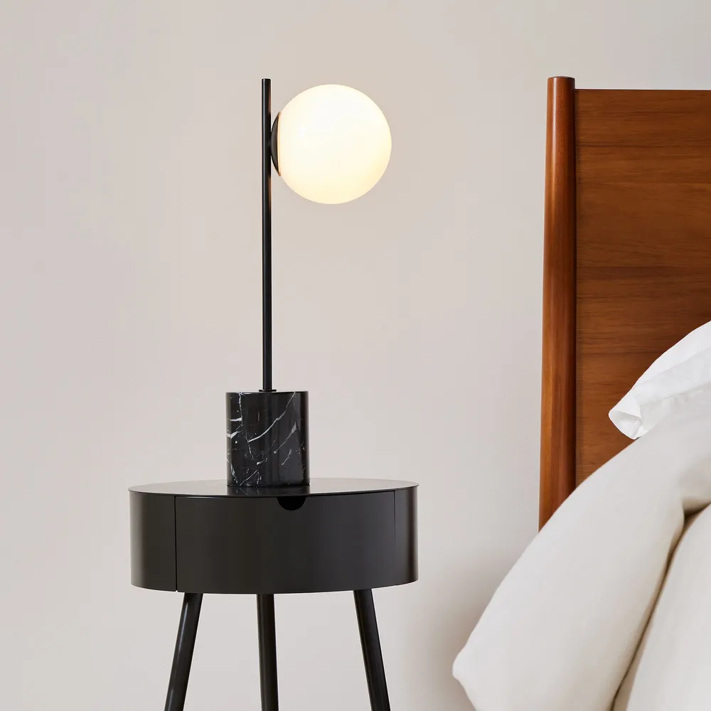 Sphere and hot sale stem floor lamp