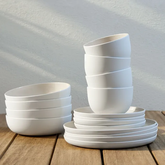 West Elm Kaloh Melamine Outdoor Dinnerware Set of 16 West Elm