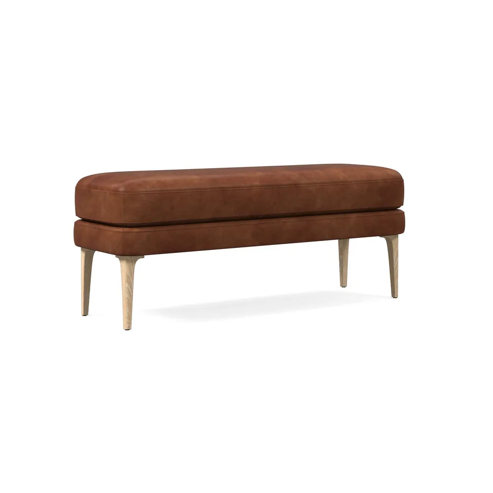 West elm on sale leather bench