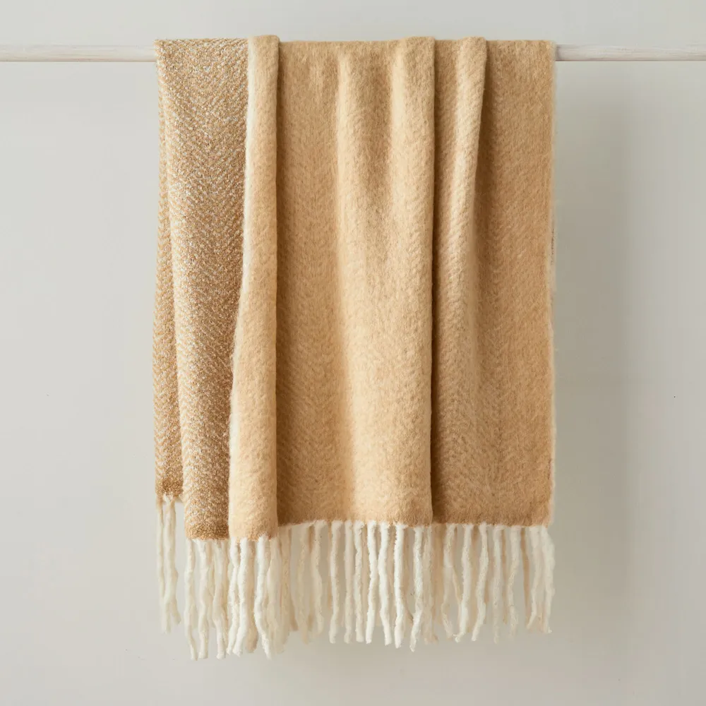 West Elm Brushed Herringbone Throw West Elm Pike and Rose