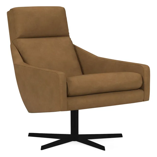 West elm austin leather swivel chair deals