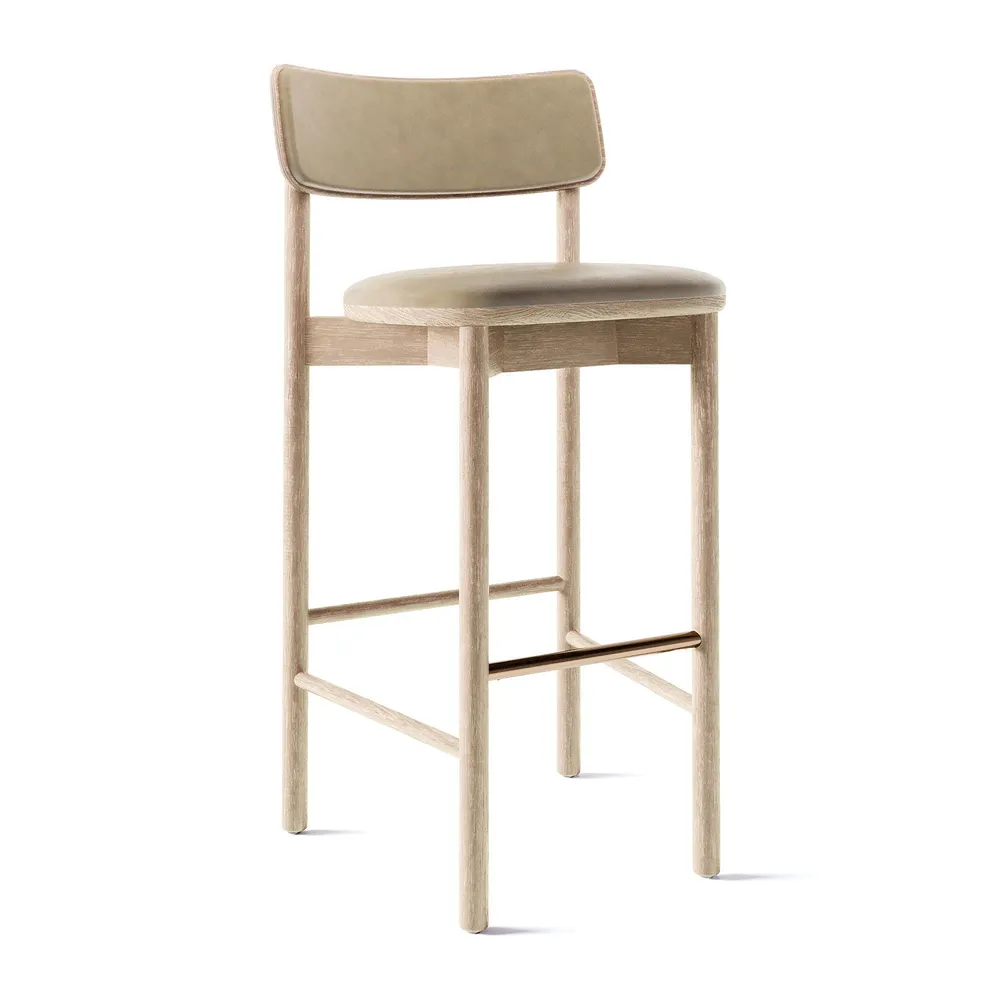 West elm leather 2025 stool