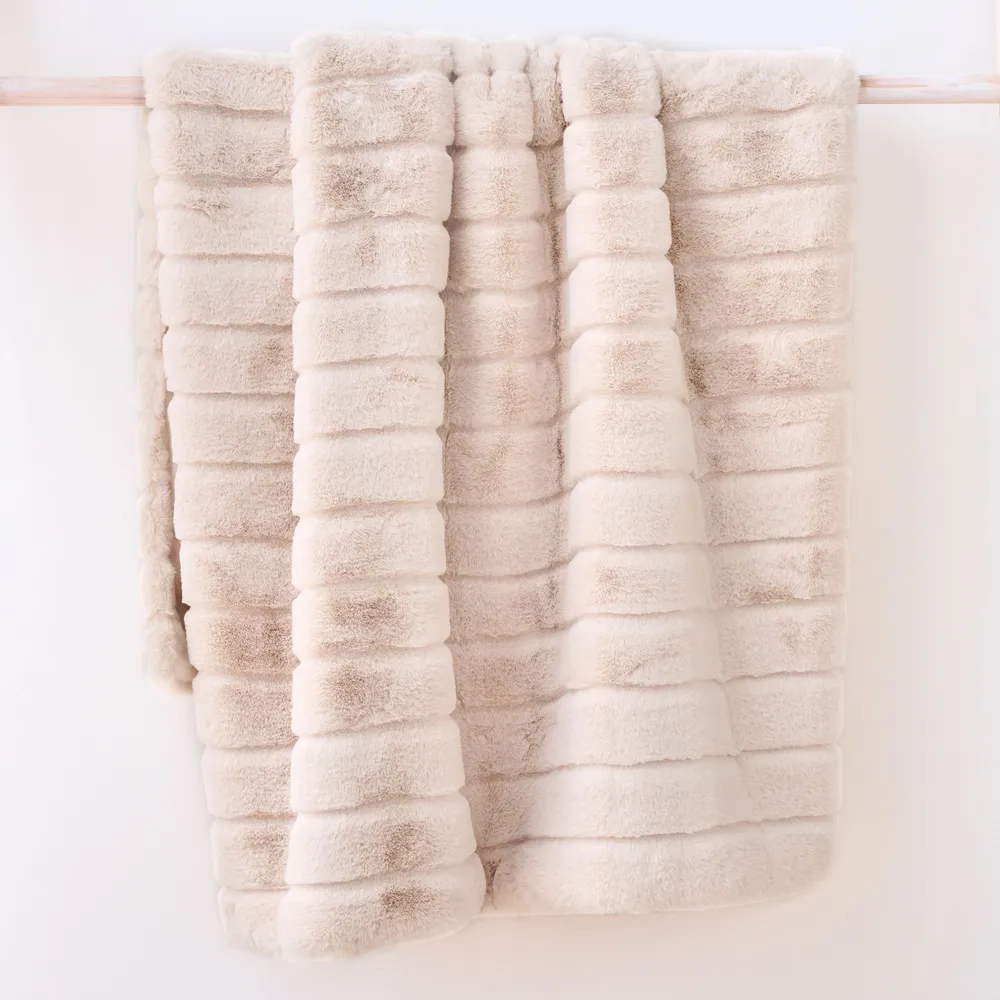 Faux fur cascade throw deals