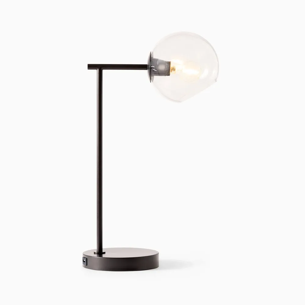 West Elm Staggered Glass USB Table Lamp Pike and Rose