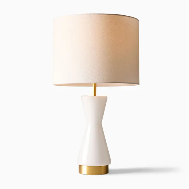 Metalized glass table hotsell lamp