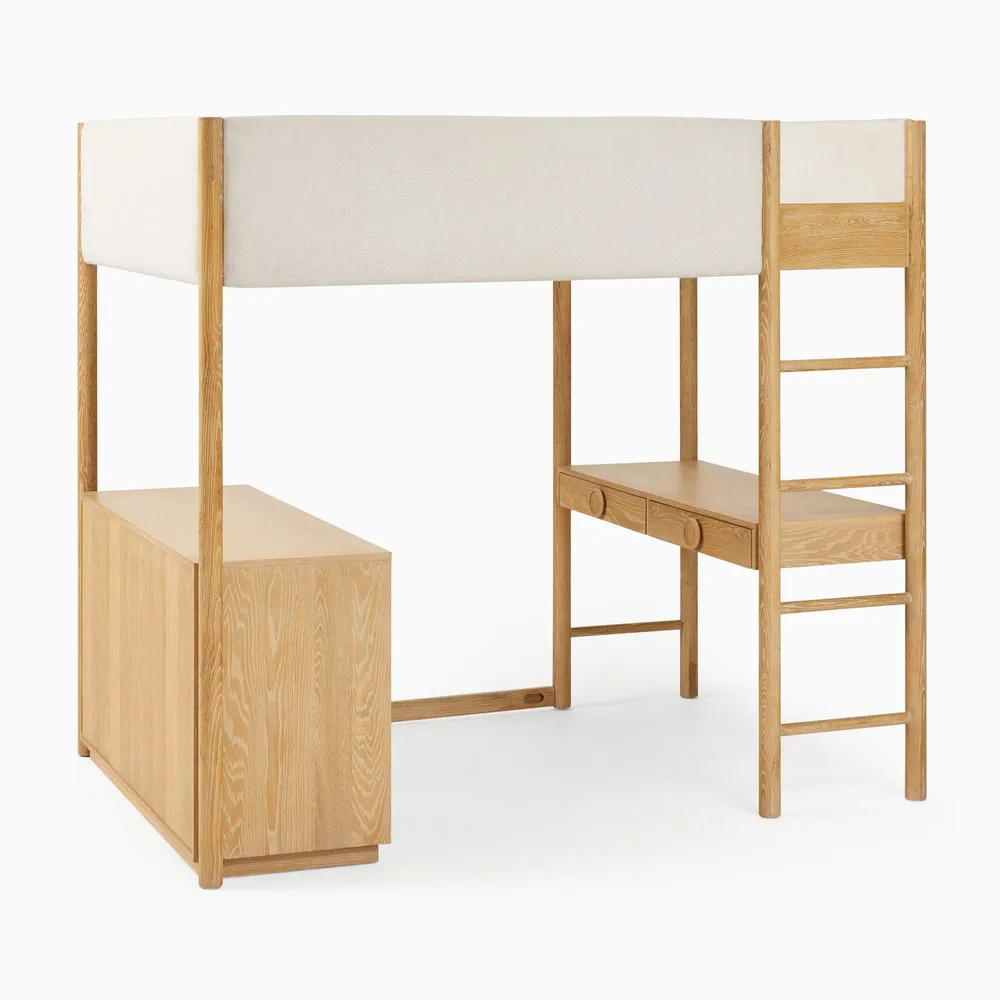 West Elm Statement Knob Loft Bed w Desk Dresser West Elm