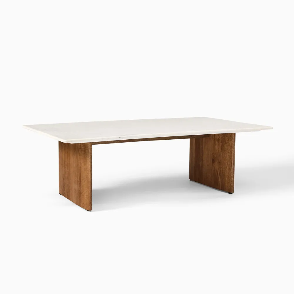 West elm marble sales wood coffee table