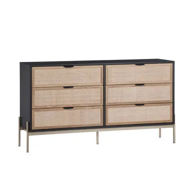West Elm Margot Raffia 6 Drawer Dresser 56