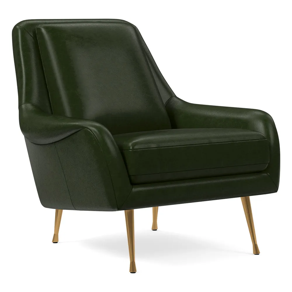 West Elm Lottie Leather Chair Metal Legs West Elm The Summit