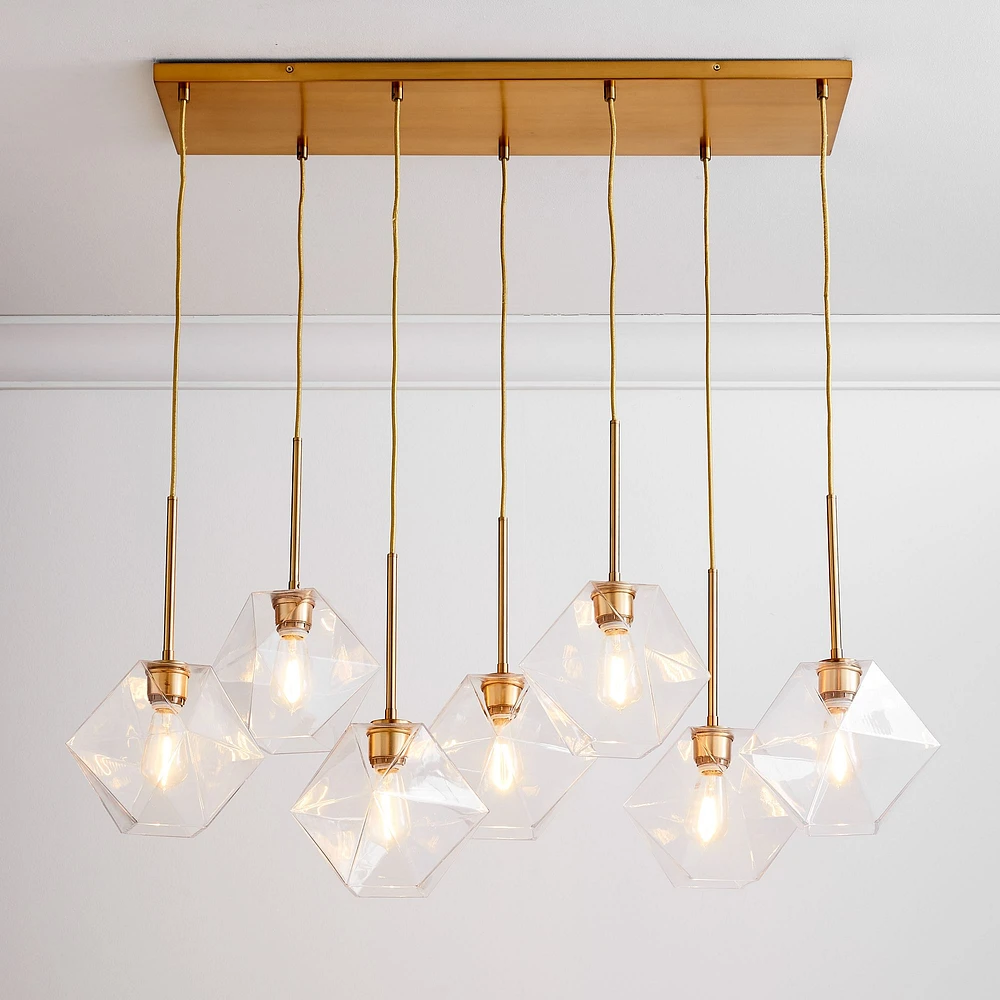 Sculptural 7 light chandelier sales