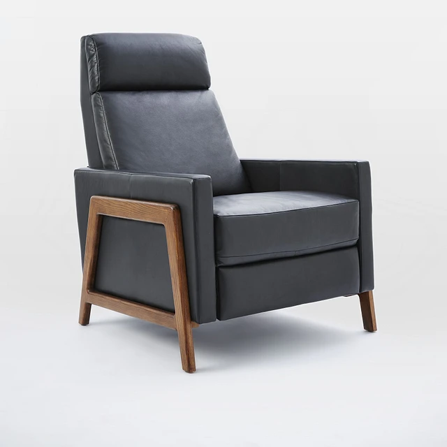 Wood framed leather recliner 2025