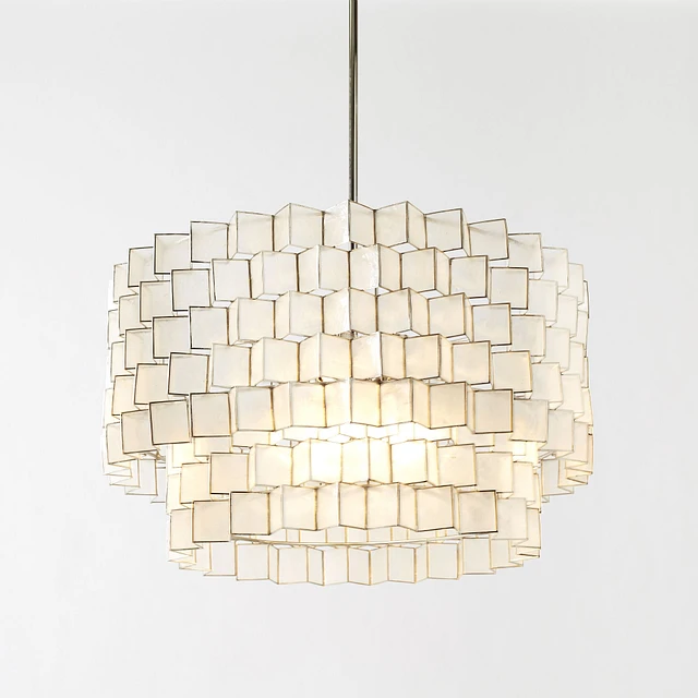 Capiz zigzag chandelier top