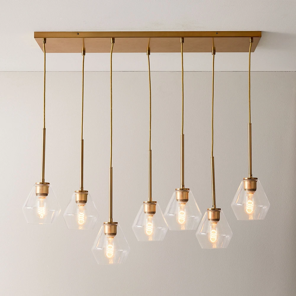Sculptural glass chandelier on sale