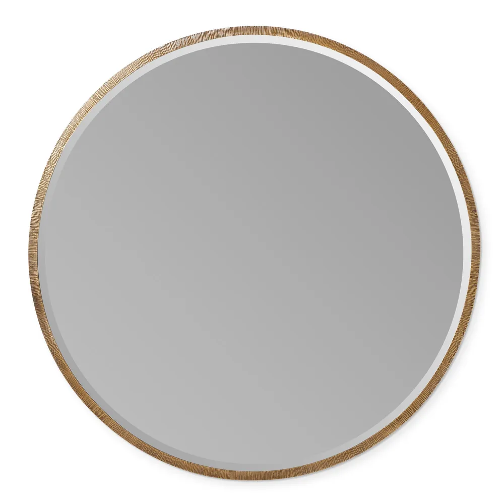 Williams Sonoma Brixton Textured Metal Round Mirror | The Summit