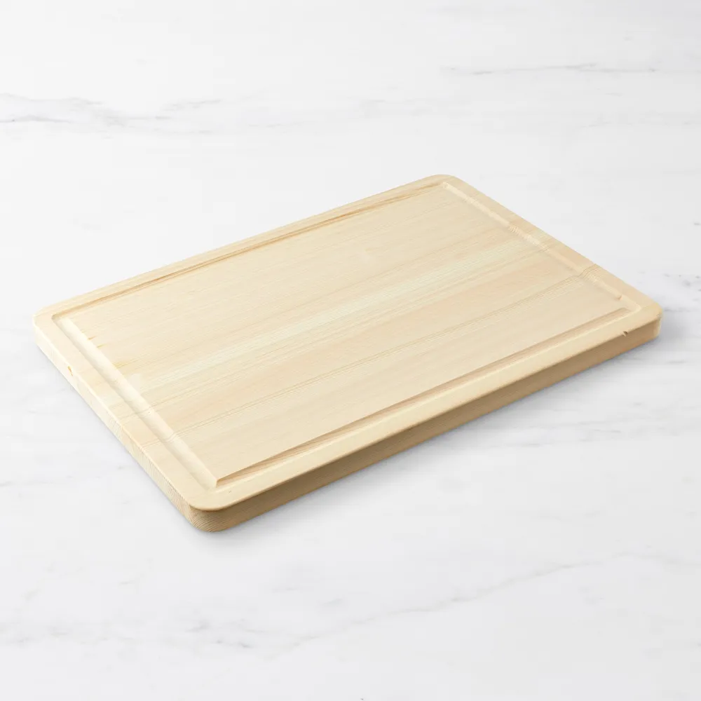Williams Sonoma Shun Hinoki Cutting & Carving Board with Well, Large