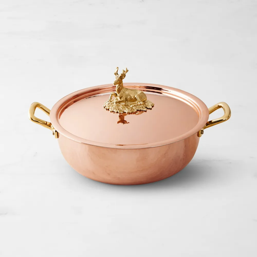 Williams Sonoma Ruffoni Historia Hammered Copper Chef Pot with Stag