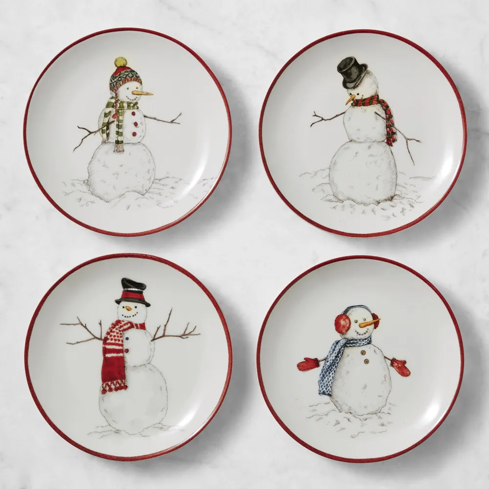 Williams sonoma 2025 snowman plates