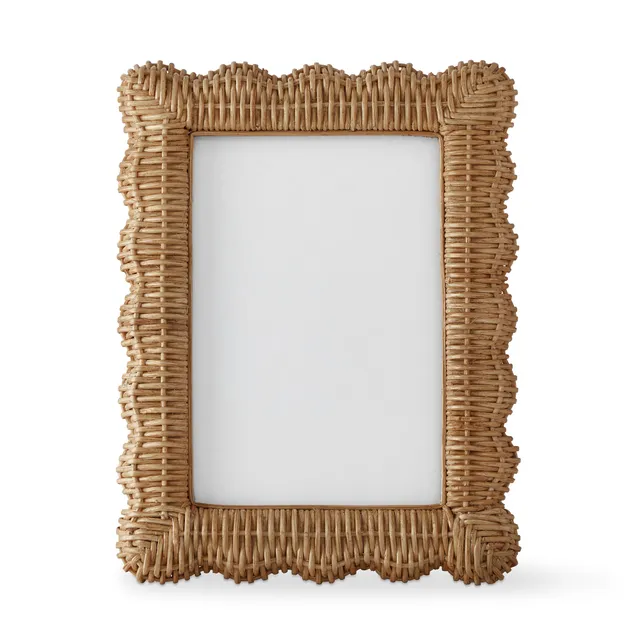 Williams Sonoma AERIN Wicker Scalloped Gallery Frame