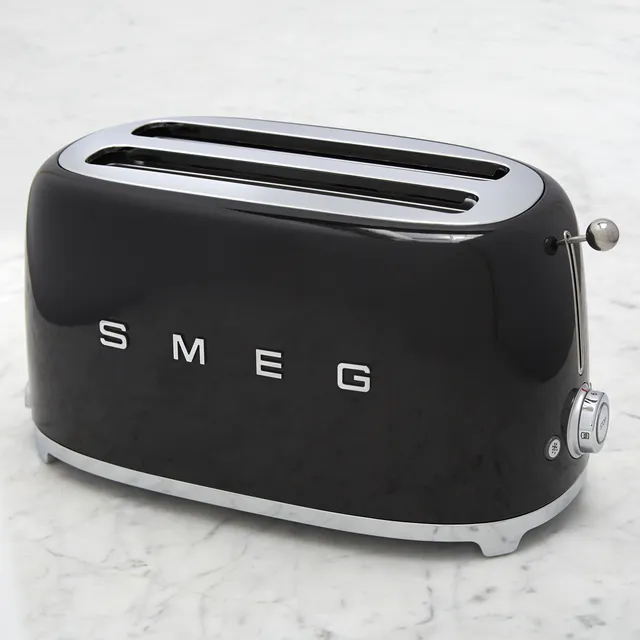 Smeg long slot on sale toaster black