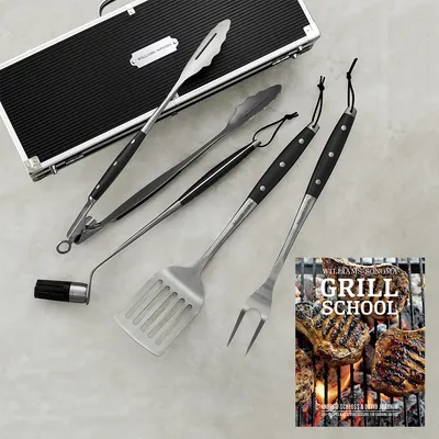 Williams Sonoma Stainless Steel BBQ Tool Set with Williams Sonoma