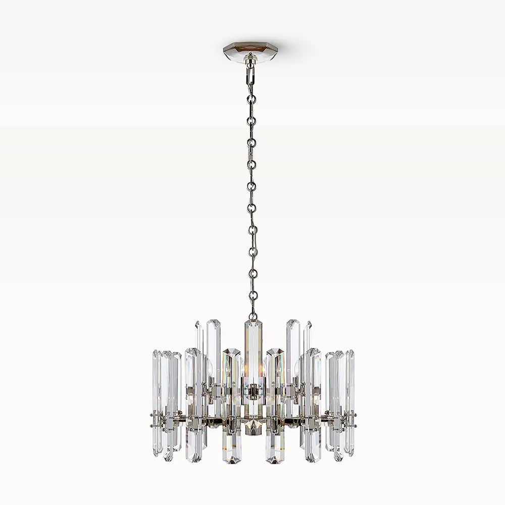 Williams Sonoma AERIN Savannah Crystal Chandelier Polished Nickel