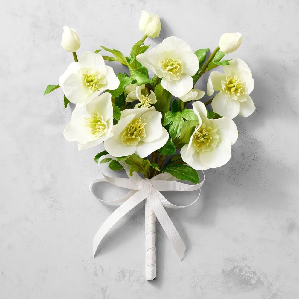 Williams Sonoma AERIN Faux White Hellebores Bouquet CoolSprings