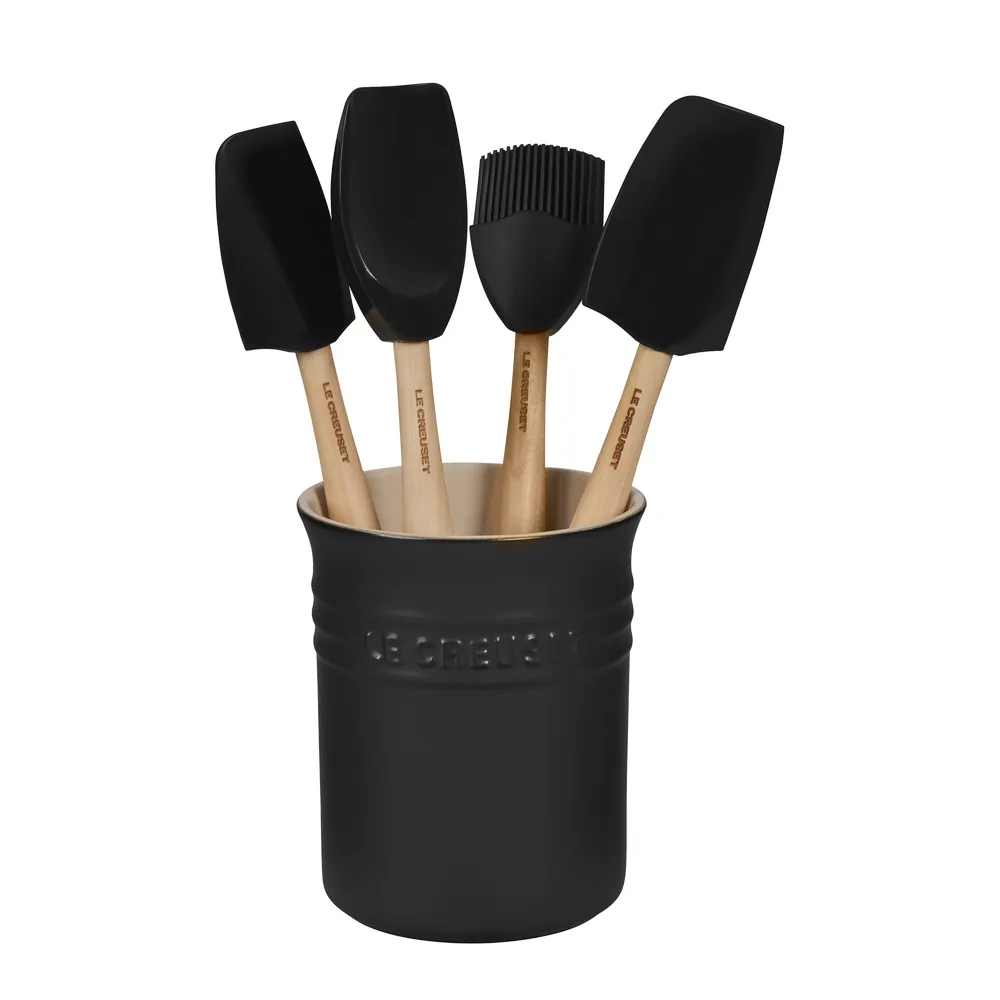 Williams Sonoma Le Creuset Silicone Utensils with Utensil Holder