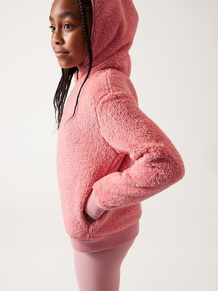 Pink sherpa online hoodie