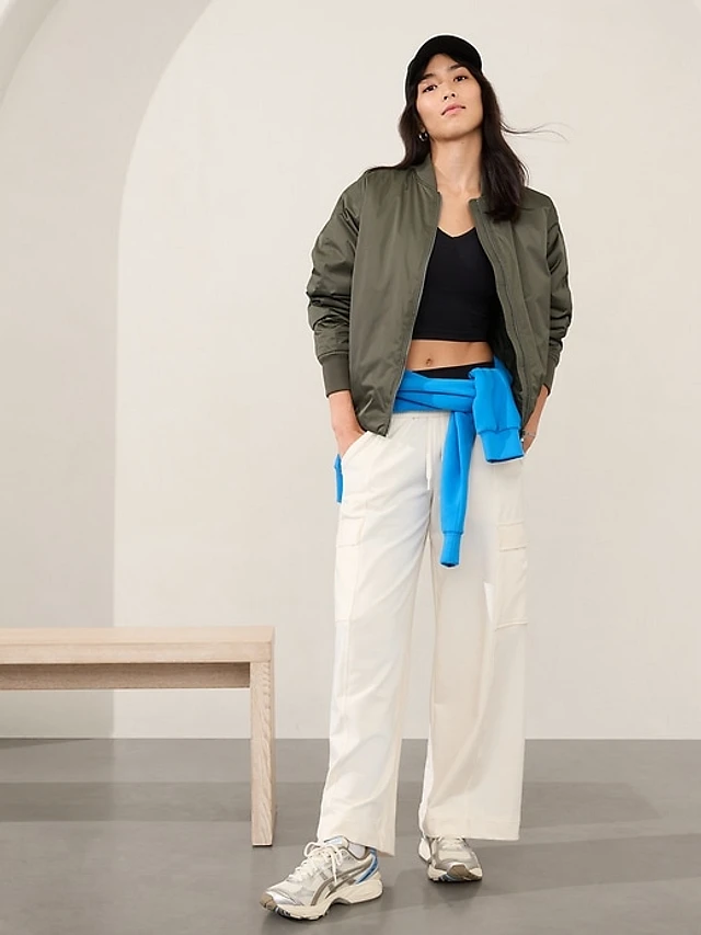 Athleta Sateen Bomber at MarketFair Shoppes in Princeton, NJ
