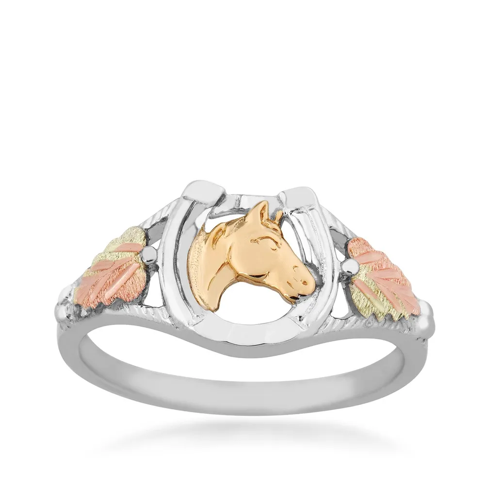 Black hills top gold horseshoe ring