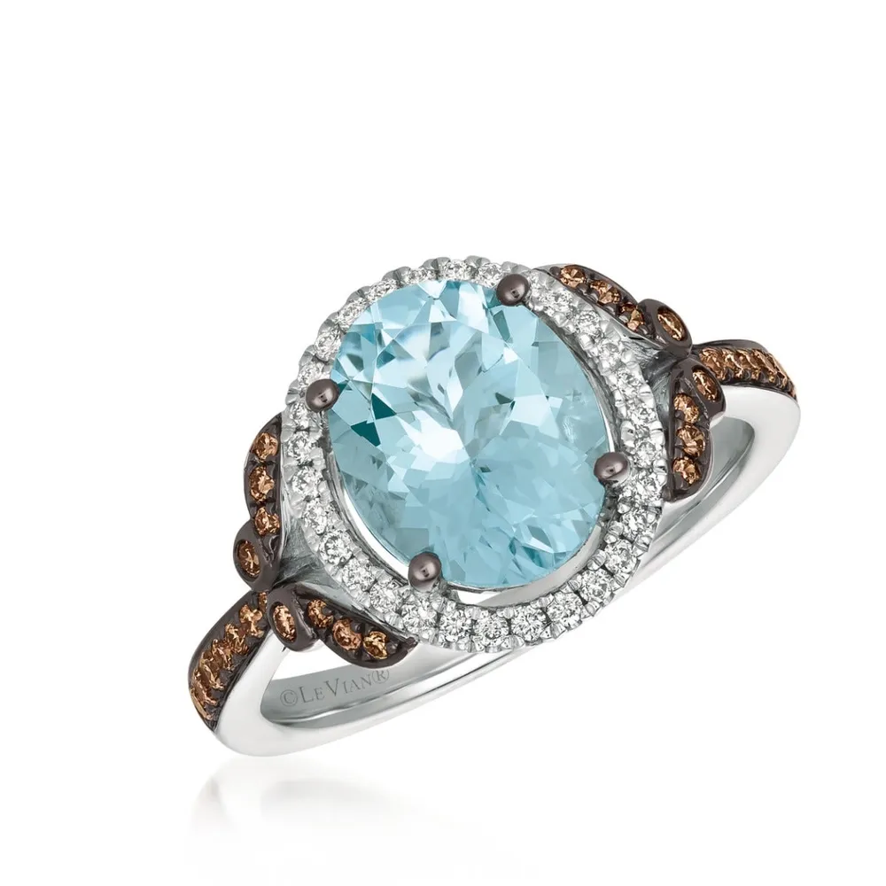 Le vian aquamarine chocolate cheap diamond ring