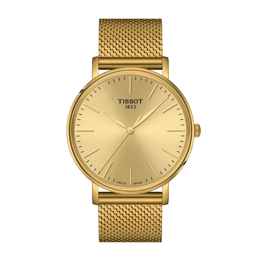 Tissot Men s Everytime Gold Tone Stainless Steel Watch with