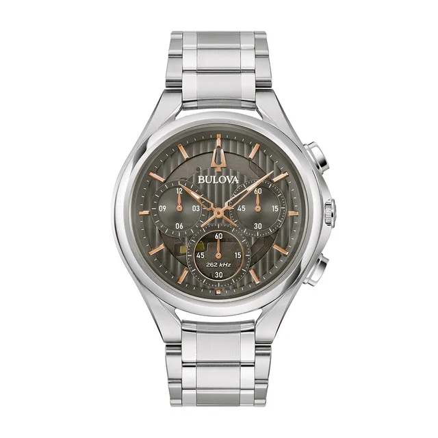 Bulova Men s Curv Quartz Chronograph Stainless Steel Watch with