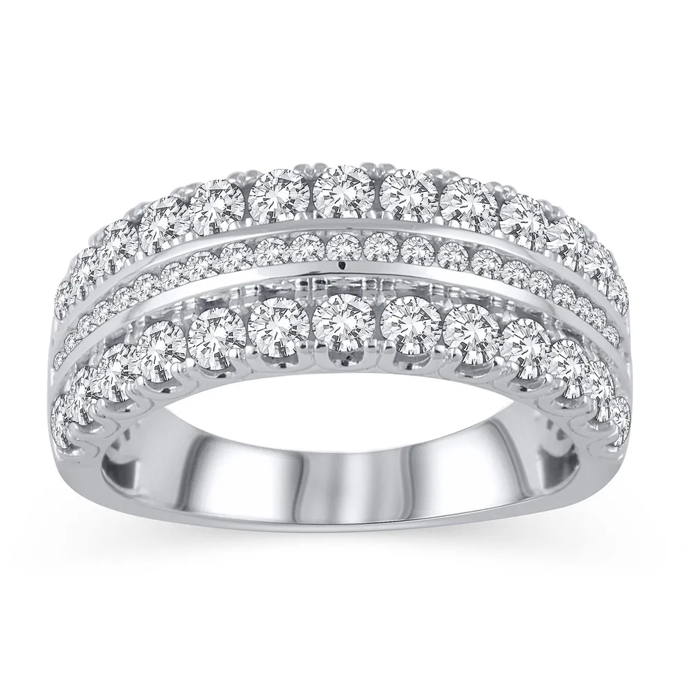 Riddle s Jewelery 1 1 2 ct. tw 3 Row Round Brilliant Diamond