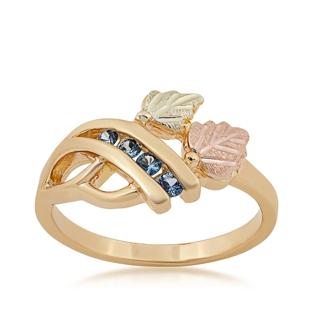 Yogo Sapphire Black Hills Gold Yogo Sapphire Channel Set Ring 10K