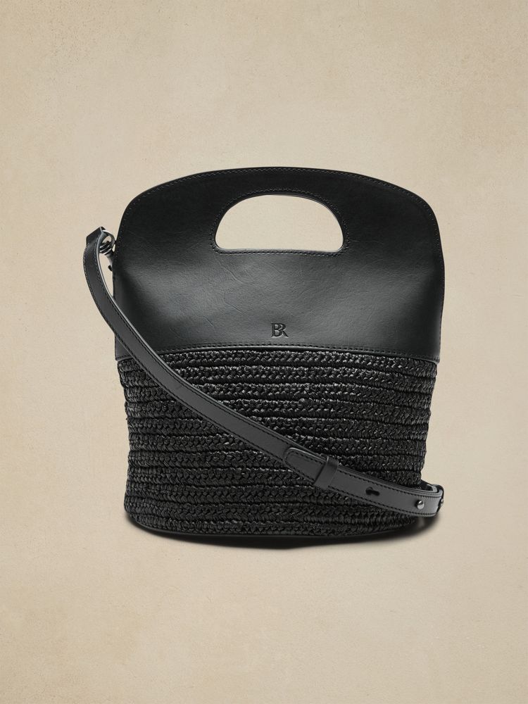 Banana Republic Leather & Straw Bucket Bag Mall of America®