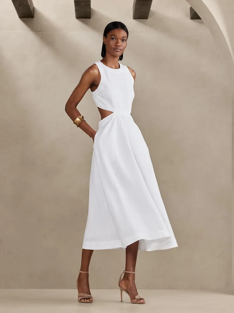 Banana Republic Lina Linen Cutout Midi Dress Mall of America®