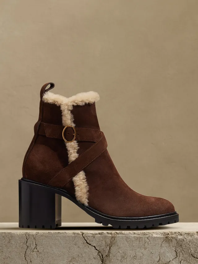 Frye jen cheap shearling short