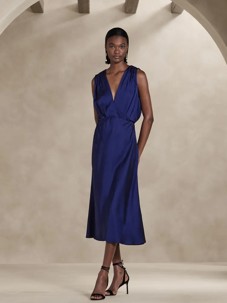 Banana Republic Jessie Satin Midi Dress The Summit