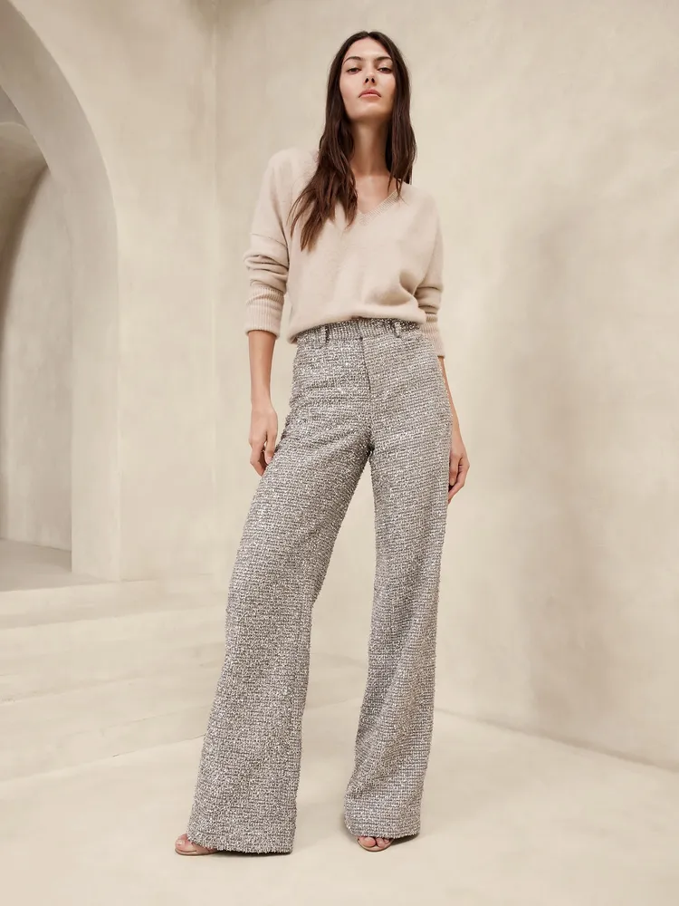 Coleta Tinsel Tweed Wide Leg Pant