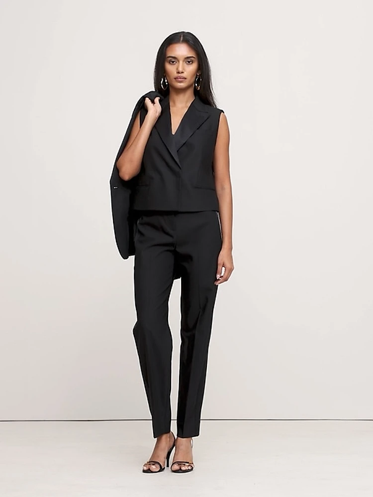 Banana Republic Barathea Italian Wool Tapered Tuxedo Pant At Mall Of