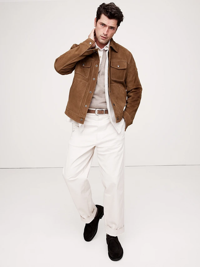 Banana Republic Suede Trucker Jacket at MarketFair Shoppes